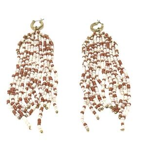 New Free People Beaded Chandelier Fringe Earrings